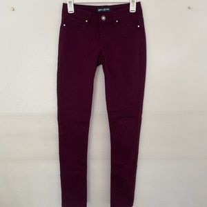 Blue Faith Burgandy Skinny legged Jeans